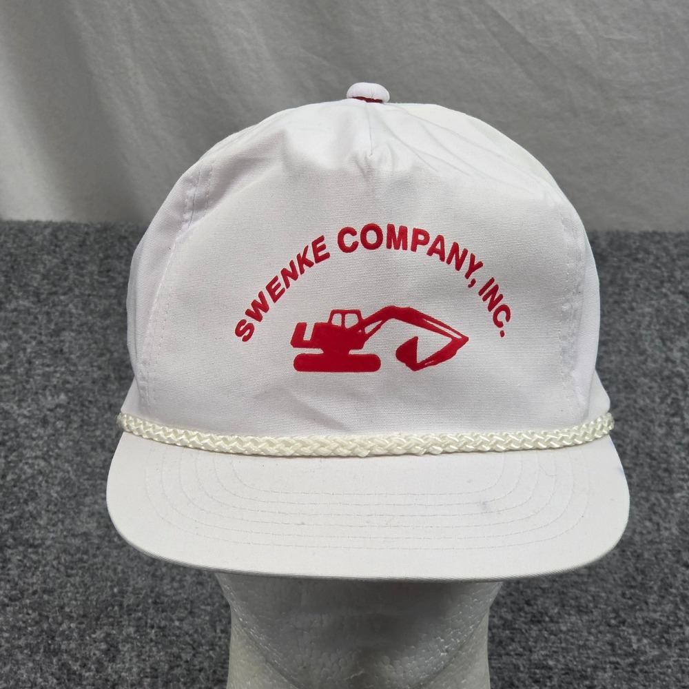 Unbranded Swenke Company Inc Trucker Hat Mens OSFA White Excavator Rope Snapback
